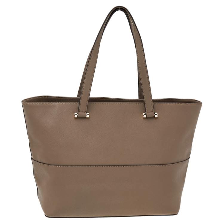Pre Owned DKNY Grey Saffiano Leather Shopper Tote