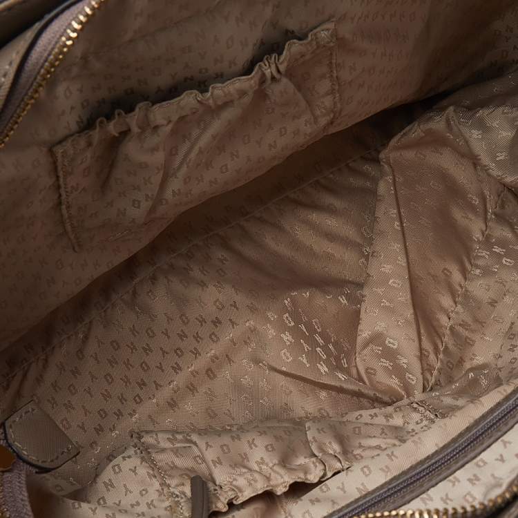Pre Owned DKNY Grey Saffiano Leather Shopper Tote