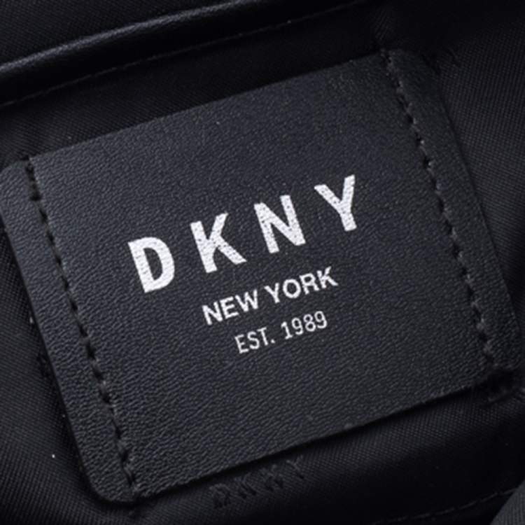 Pre Owned DKNY Black Nylon And Leather Crossbody Bag