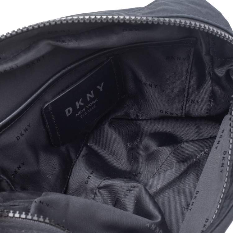 Pre Owned DKNY Black Nylon And Leather Crossbody Bag