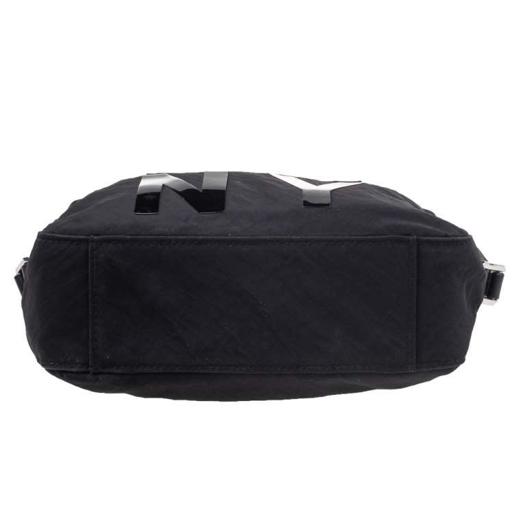 Pre Owned DKNY Black Nylon And Leather Crossbody Bag