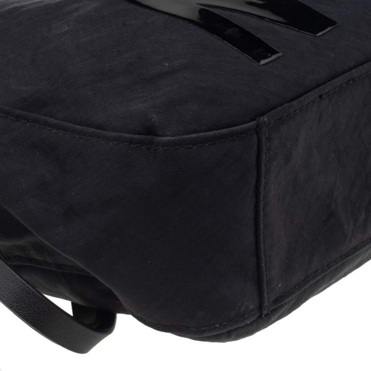 Pre Owned DKNY Black Nylon And Leather Crossbody Bag