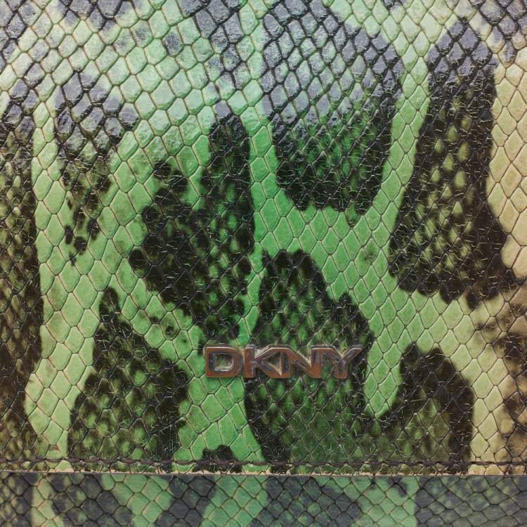 Pre Owned DKNY Multicolor Snakeskin Embossed Leather Shoulder Bag