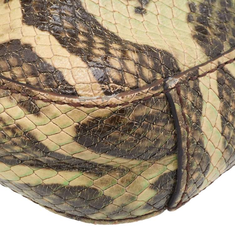 Pre Owned DKNY Multicolor Snakeskin Embossed Leather Shoulder Bag