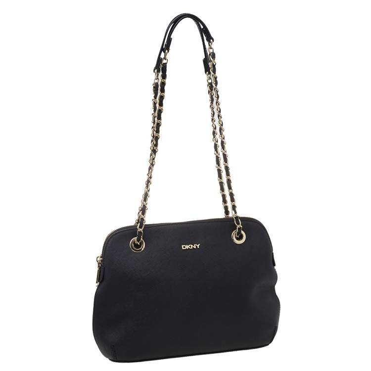 مملوكة مسبقًا DKNY Black Saffiano Leather Bryant Park Shoulder Bag