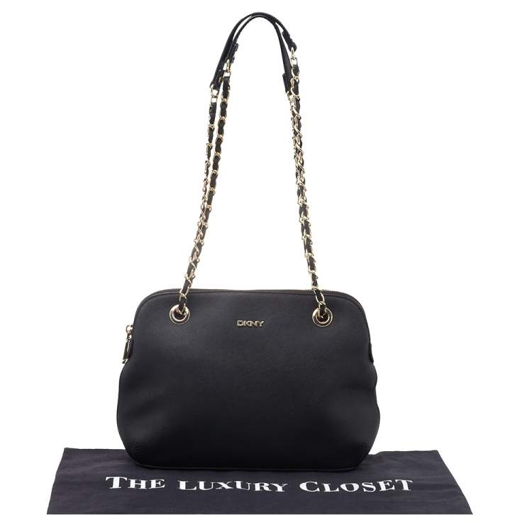 مملوكة مسبقًا DKNY Black Saffiano Leather Bryant Park Shoulder Bag