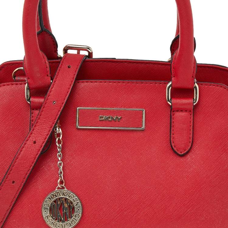 Pre Owned DKNY Red Saffiano Leather Bryant Park Bag