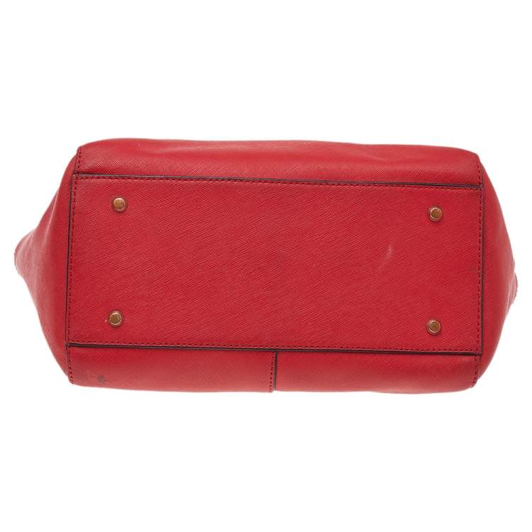 Pre Owned DKNY Red Saffiano Leather Bryant Park Bag