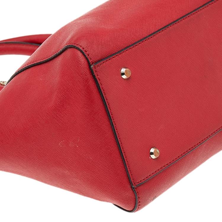 Pre Owned DKNY Red Saffiano Leather Bryant Park Bag