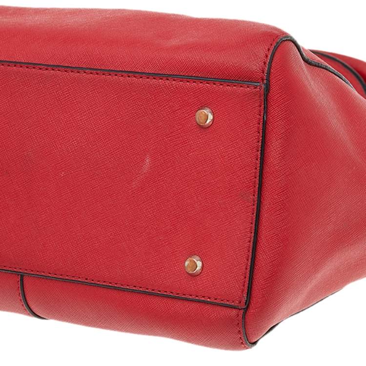 Pre Owned DKNY Red Saffiano Leather Bryant Park Bag