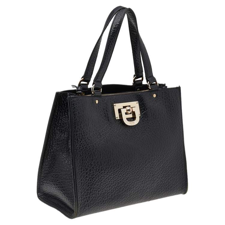Pre Owned DKNY Black Grain Leather Beekman French Tote