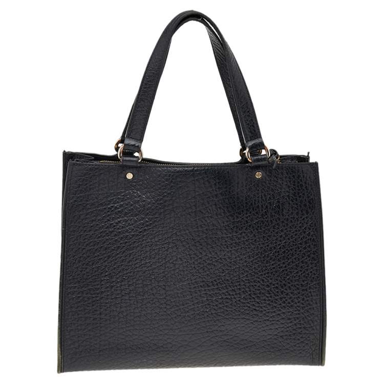 Pre Owned DKNY Black Grain Leather Beekman French Tote