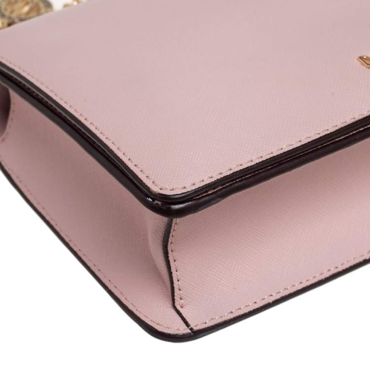 Pre Owned DKNY Pink Leather Full Flap Bryant Shoulder Bag