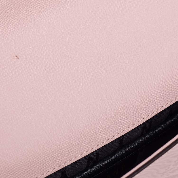 Pre Owned DKNY Pink Leather Full Flap Bryant Shoulder Bag
