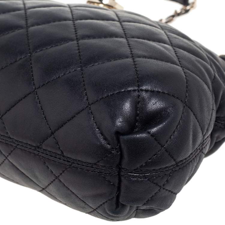 Pre Owned DKNY Quilted Leather Round Chain Shoulder Bag