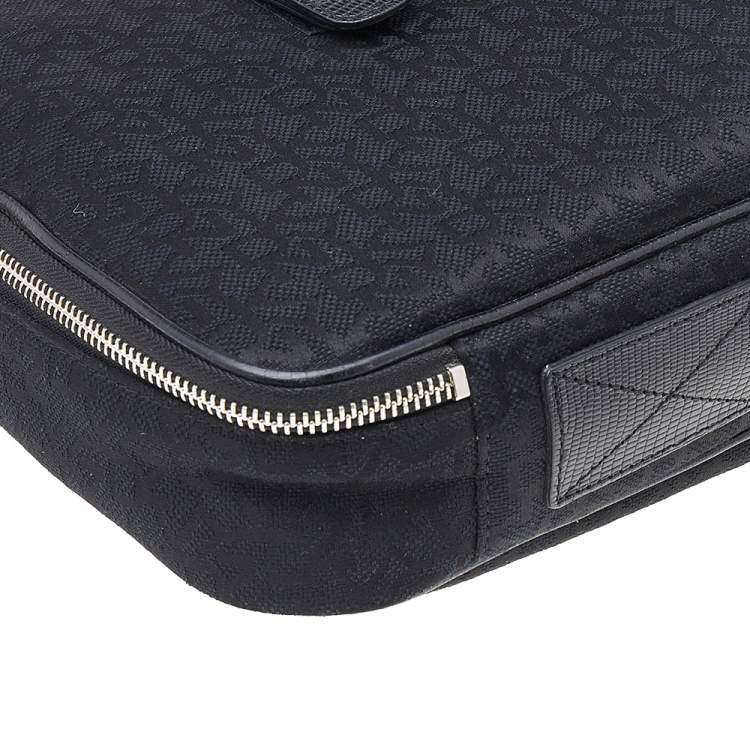 Pre Owned DKNY Black Signature Canvas And Leather Laptop Bag