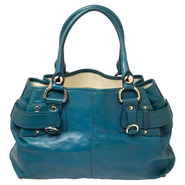 مملوكة مسبقًا DKNY Blue Leather Tote