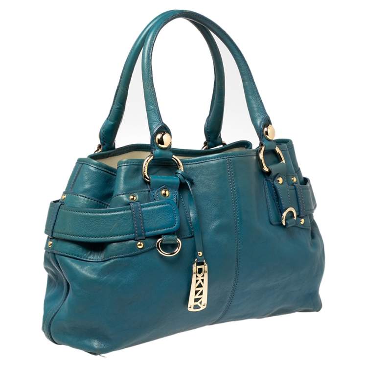 مملوكة مسبقًا DKNY Blue Leather Tote