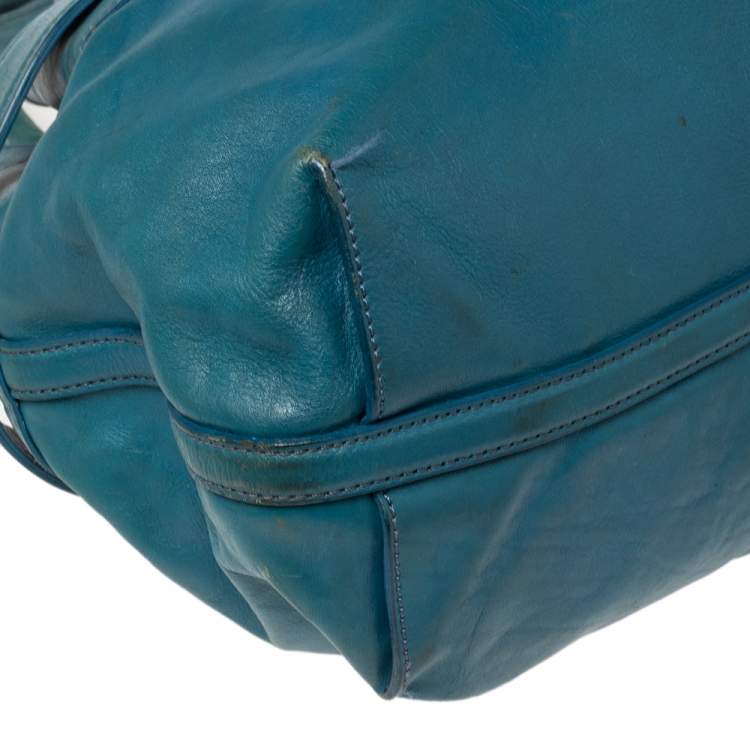 مملوكة مسبقًا DKNY Blue Leather Tote