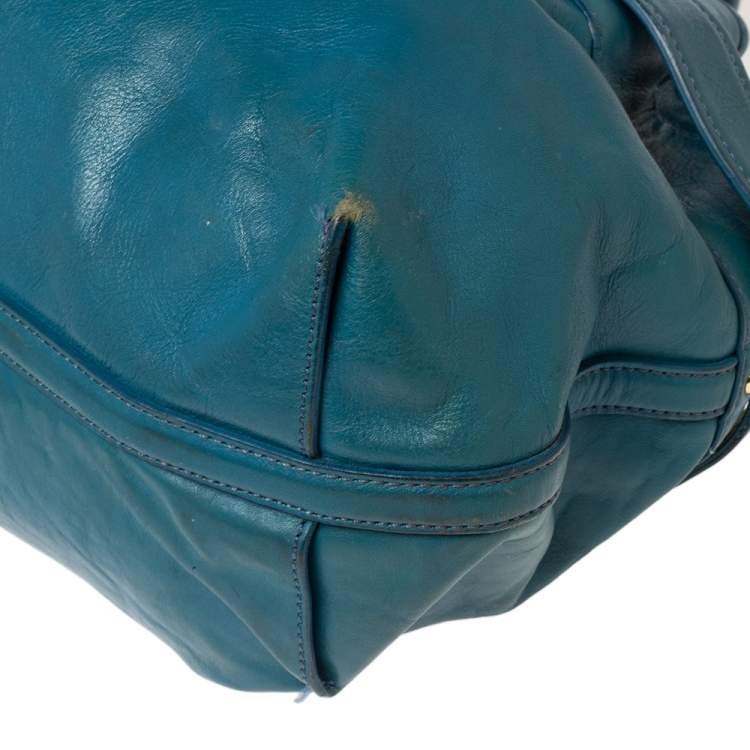 مملوكة مسبقًا DKNY Blue Leather Tote