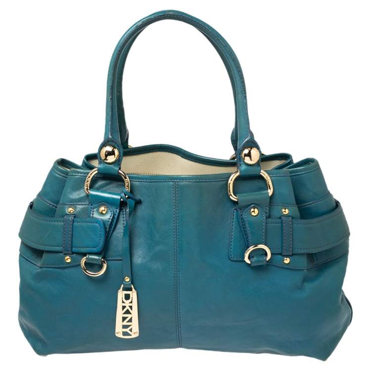 مملوكة مسبقًا DKNY Blue Leather Tote