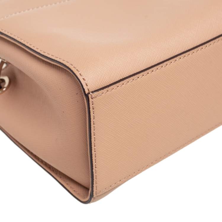 Pre Owned Dkny Beige Saffinao Leather Bryant Park Satchel