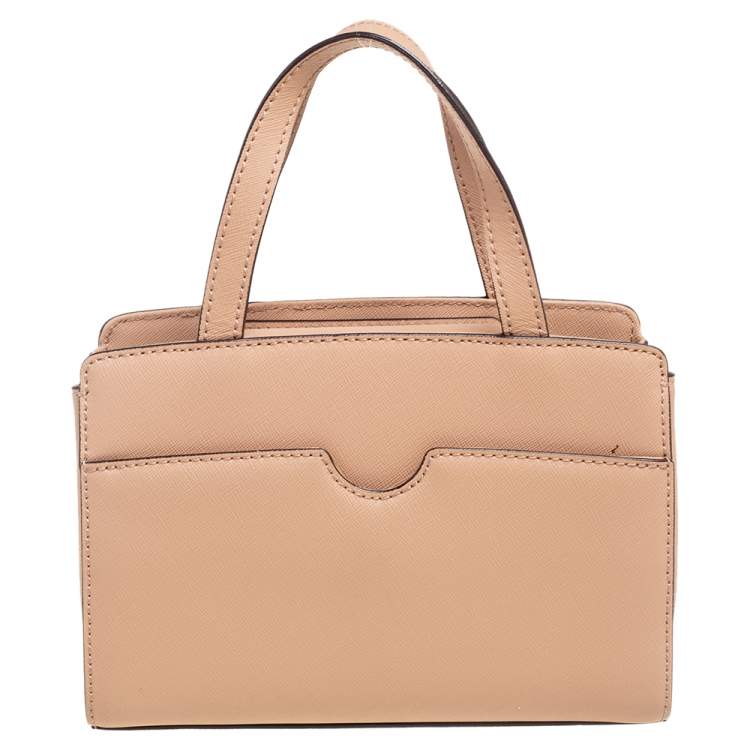 Pre Owned Dkny Beige Saffinao Leather Bryant Park Satchel
