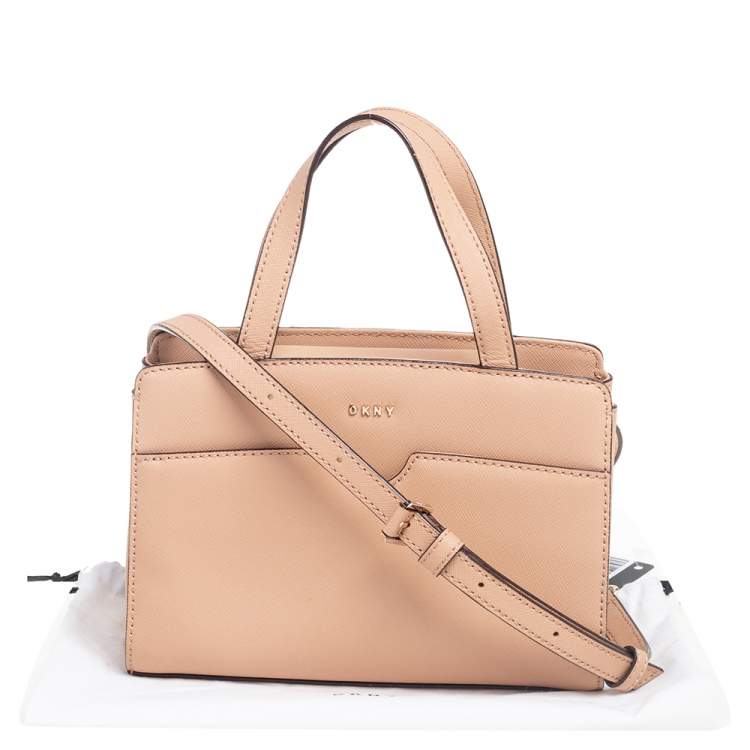 Pre Owned Dkny Beige Saffinao Leather Bryant Park Satchel
