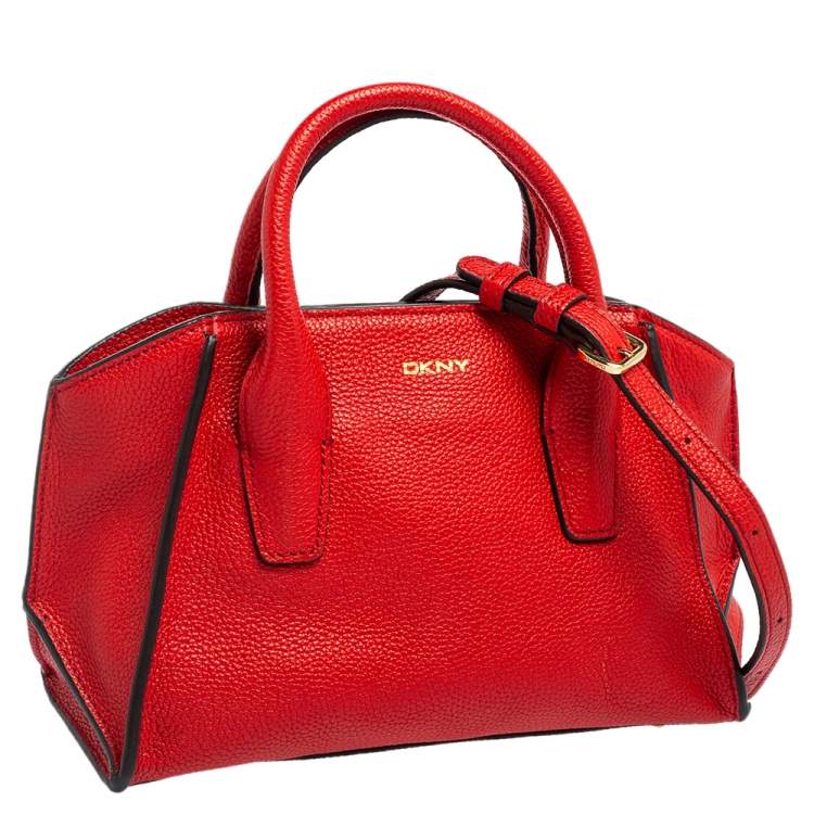 Pre Owned DKNY Red Leather Chelsea Satchel
