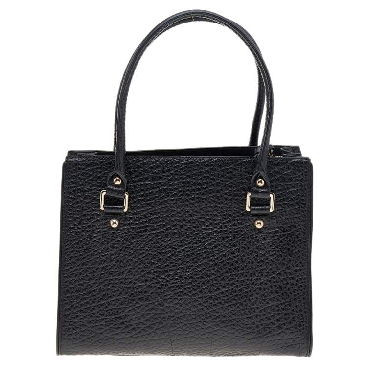 Pre Owned DKNY Black Leather Scarf Tote