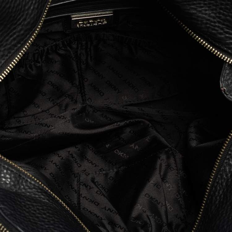 مملوكة مسبقًا DKNY Black Leather Dome Satchel