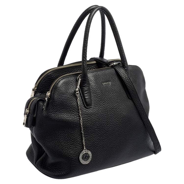 مملوكة مسبقًا DKNY Black Leather Dome Satchel