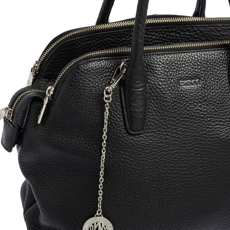 مملوكة مسبقًا DKNY Black Leather Dome Satchel