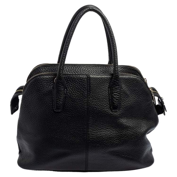 مملوكة مسبقًا DKNY Black Leather Dome Satchel