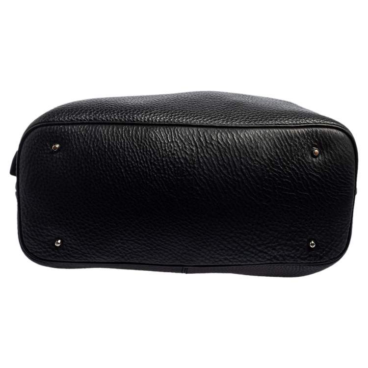 مملوكة مسبقًا DKNY Black Leather Dome Satchel
