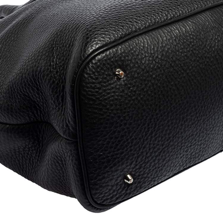 مملوكة مسبقًا DKNY Black Leather Dome Satchel