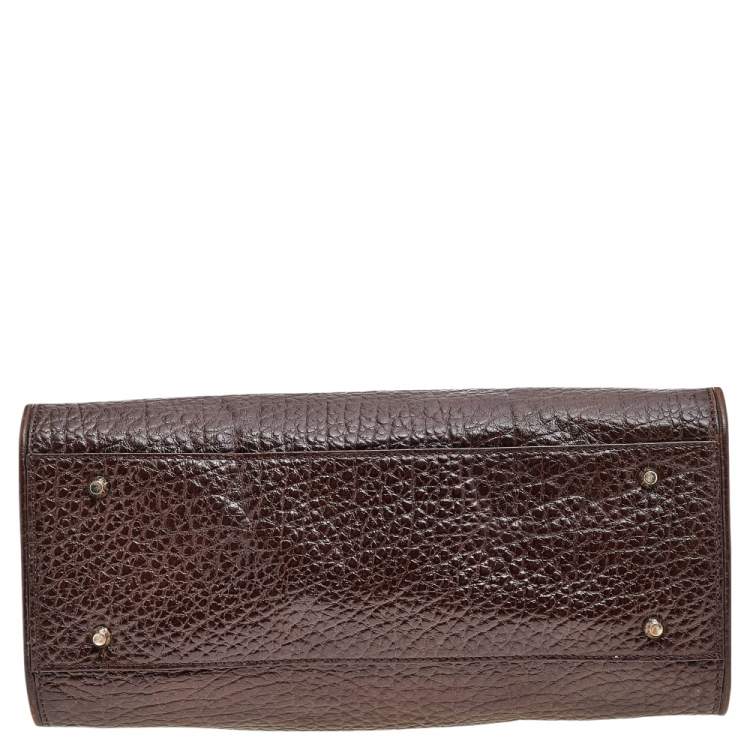 مملوكة مسبقًا DKNY Brown Grain Leather Tote