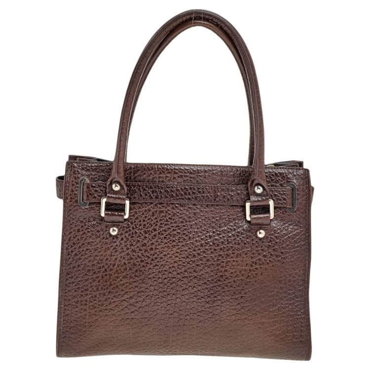 مملوكة مسبقًا DKNY Brown Grain Leather Tote