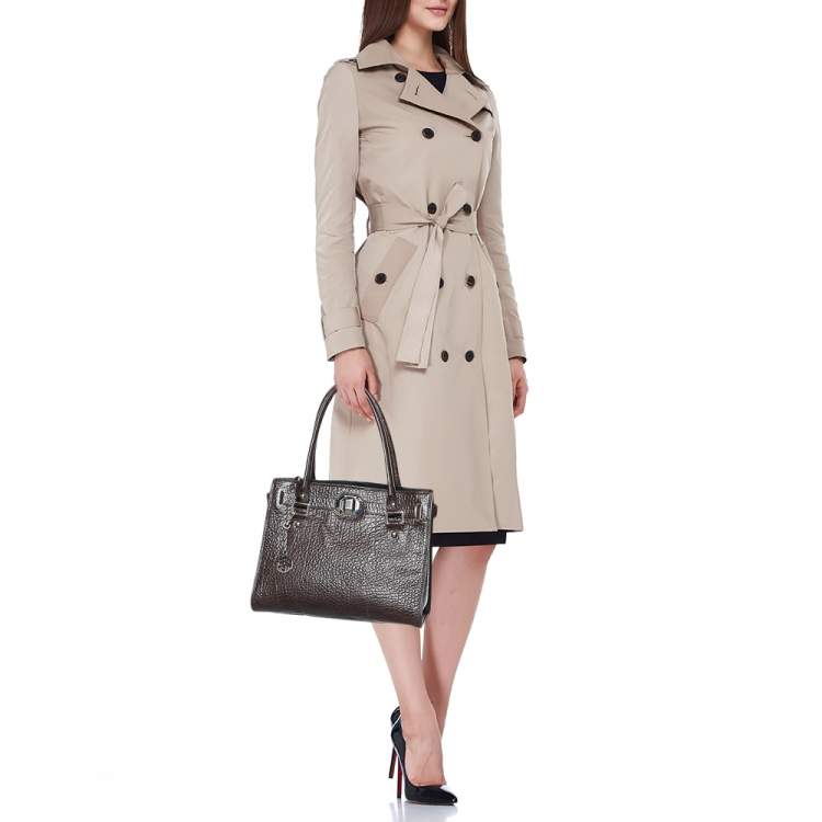 مملوكة مسبقًا DKNY Brown Grain Leather Tote