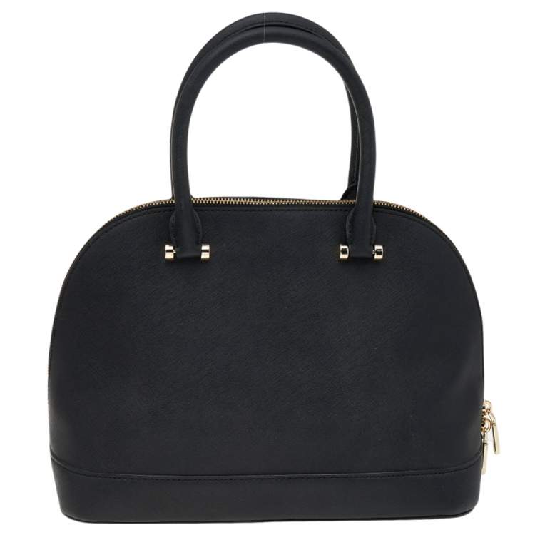 Pre Owned Dkny Black Leather Dome Satchel