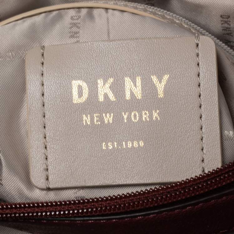 Pre Owned DKNY Burgundy Quilted Leather Flap Chain Shoulder Bag