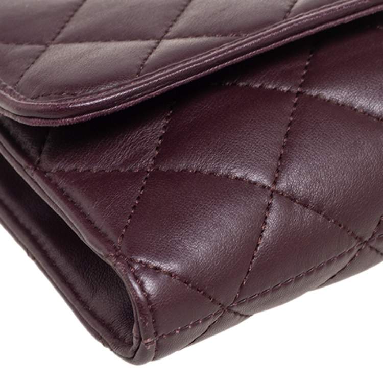 Pre Owned Dkny Burgundy Leather Flap Crossbody Bag
