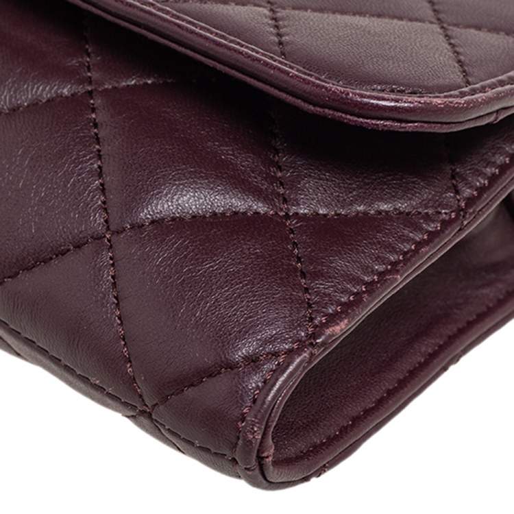 Pre Owned Dkny Burgundy Leather Flap Crossbody Bag