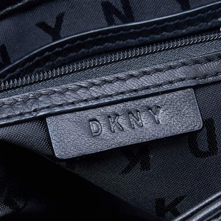 Pre Owned DKNY Black Diamond Quilted Leather Lara Top Handle Bag