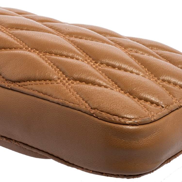 Pre Owned DKNY Beige Quilted Leather Lara Crossbody Bag