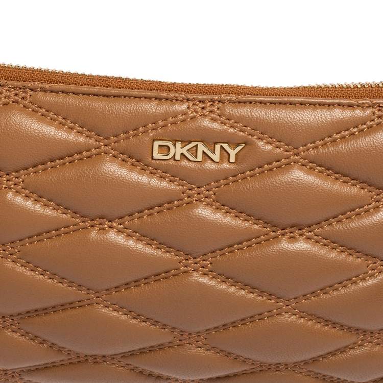 Pre Owned DKNY Beige Quilted Leather Lara Crossbody Bag