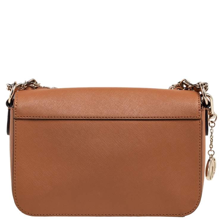 Pre Owned DKNY Brown Leather Chain Shoulder Bag