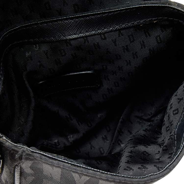 Pre Owned DKNY Signature Nylon and Leather Crossbody Bag
