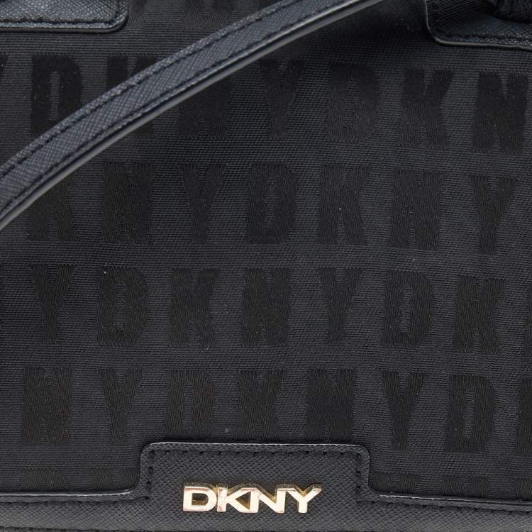 Pre Owned DKNY Signature Nylon and Leather Crossbody Bag