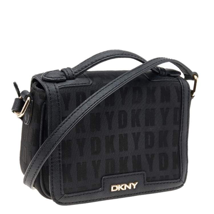 Pre Owned DKNY Signature Nylon and Leather Crossbody Bag